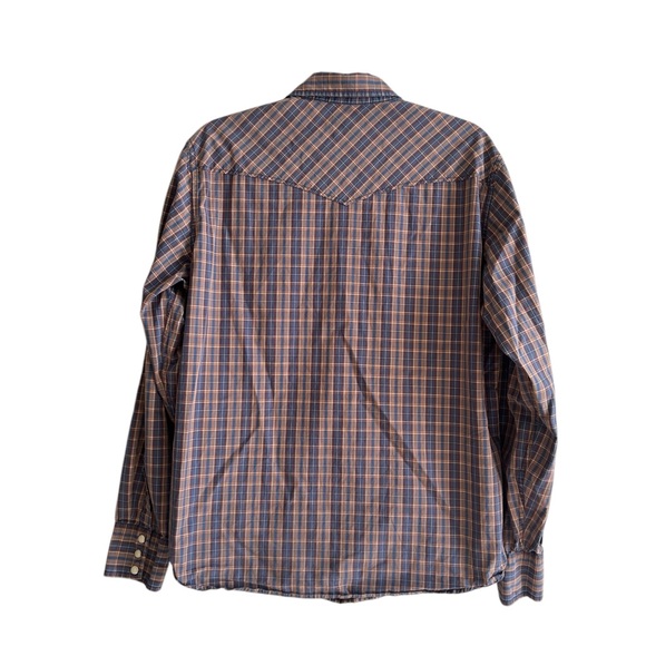 Vintage Lucky Brand Western Pearl Snap Plaid Shirt - Picture 3 of 4